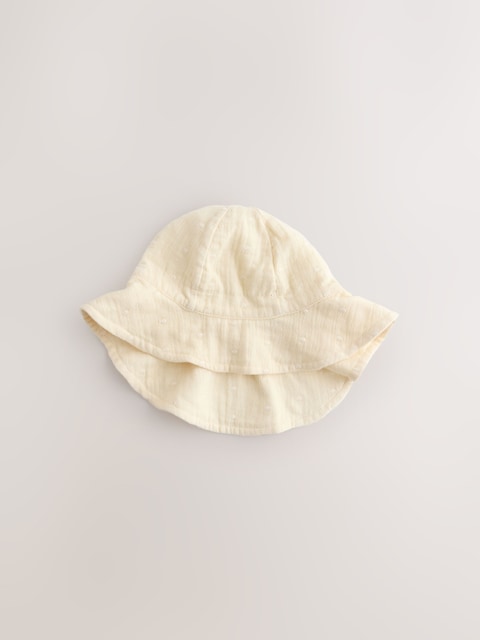 Pink and Beige Woven Baby Bucket Hats 2 Pack - Size 50cm (First Size)