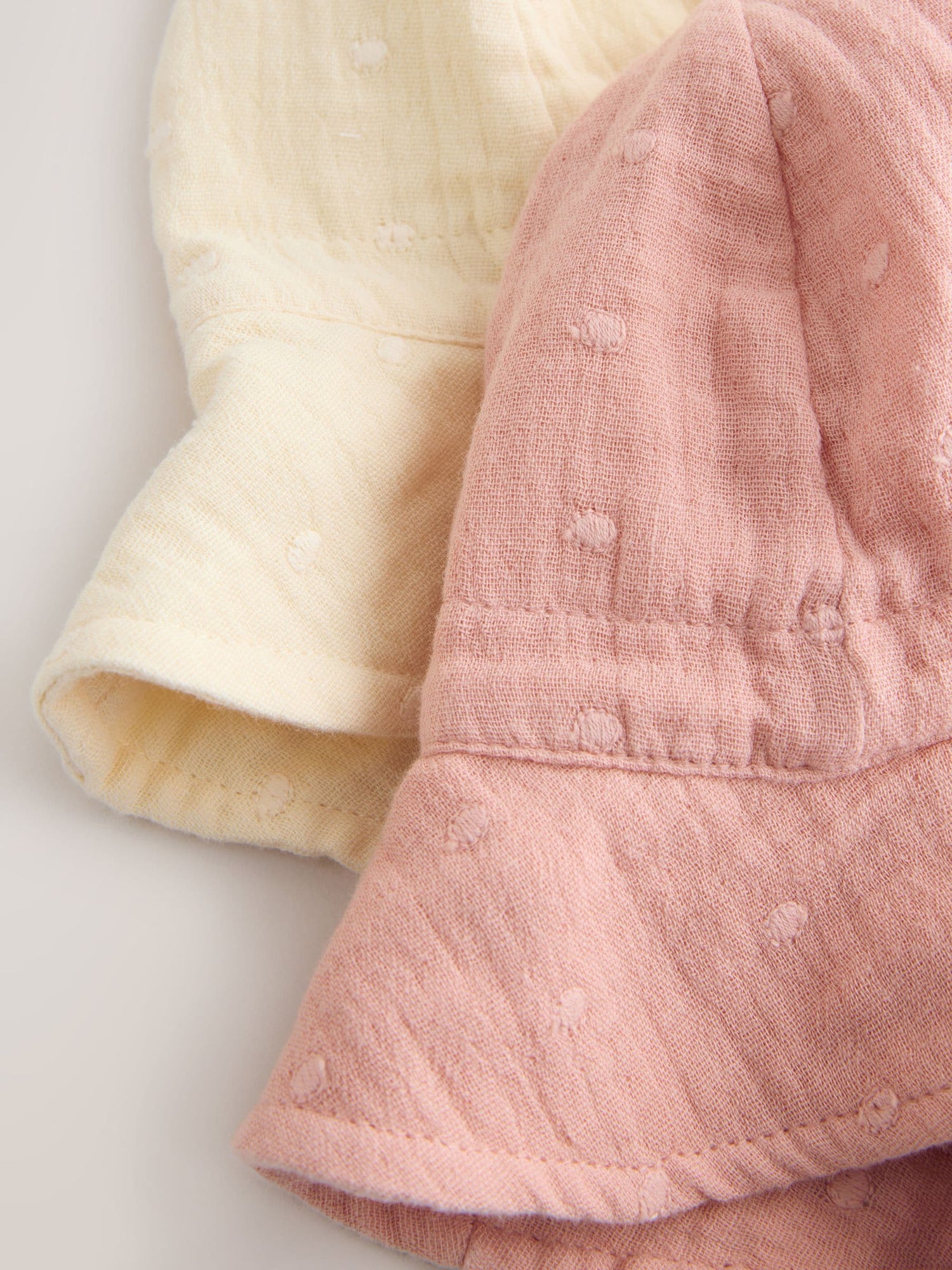 Pink and Beige Woven Baby Bucket Hats 2 Pack - Size 50cm (First Size)