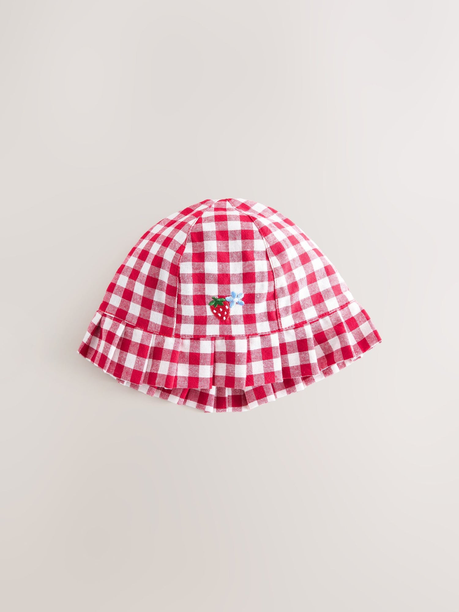 Blue and Red Embroidered Strawberry Baby Bucket Hats 2 Pack - Size 50cm (First Size)