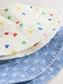 White/Blue Baby Bucket Hats 2 Pack (0mths-2yrs) - Size 50cm (First Size)