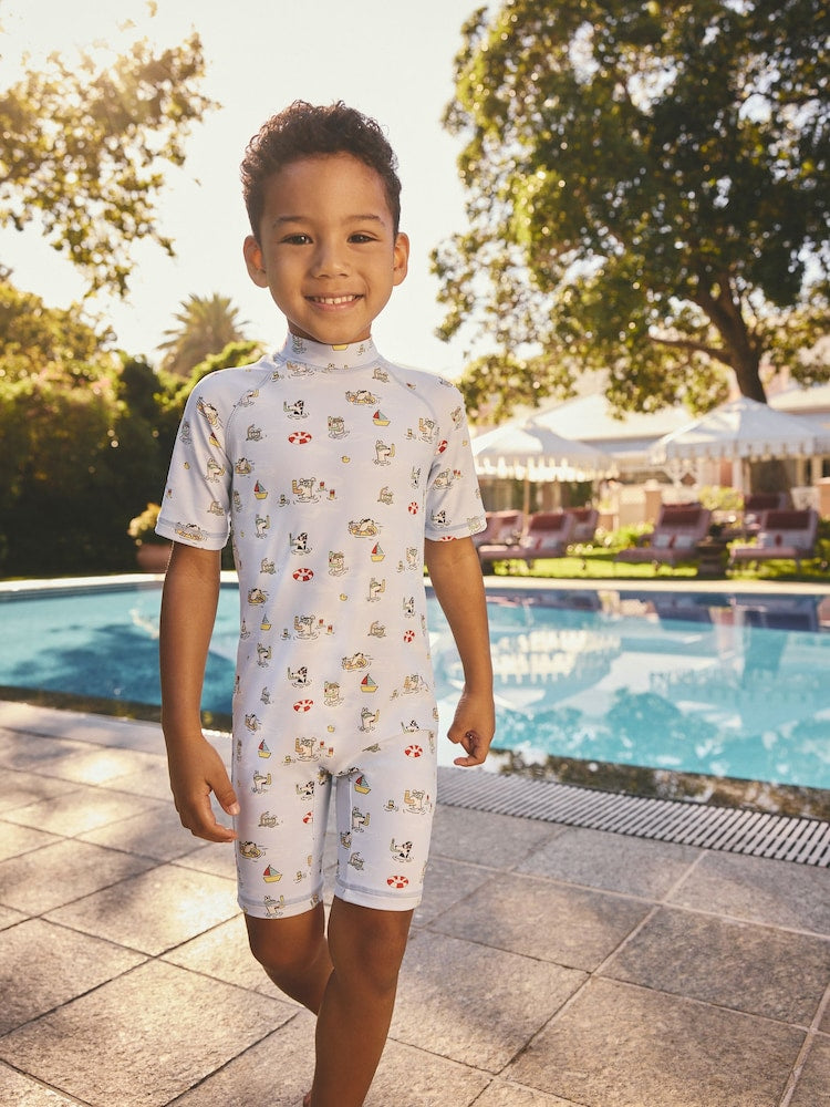Blue Cath Kidston Sunsafe All-In-One Swimsuit (3mths-7yrs)