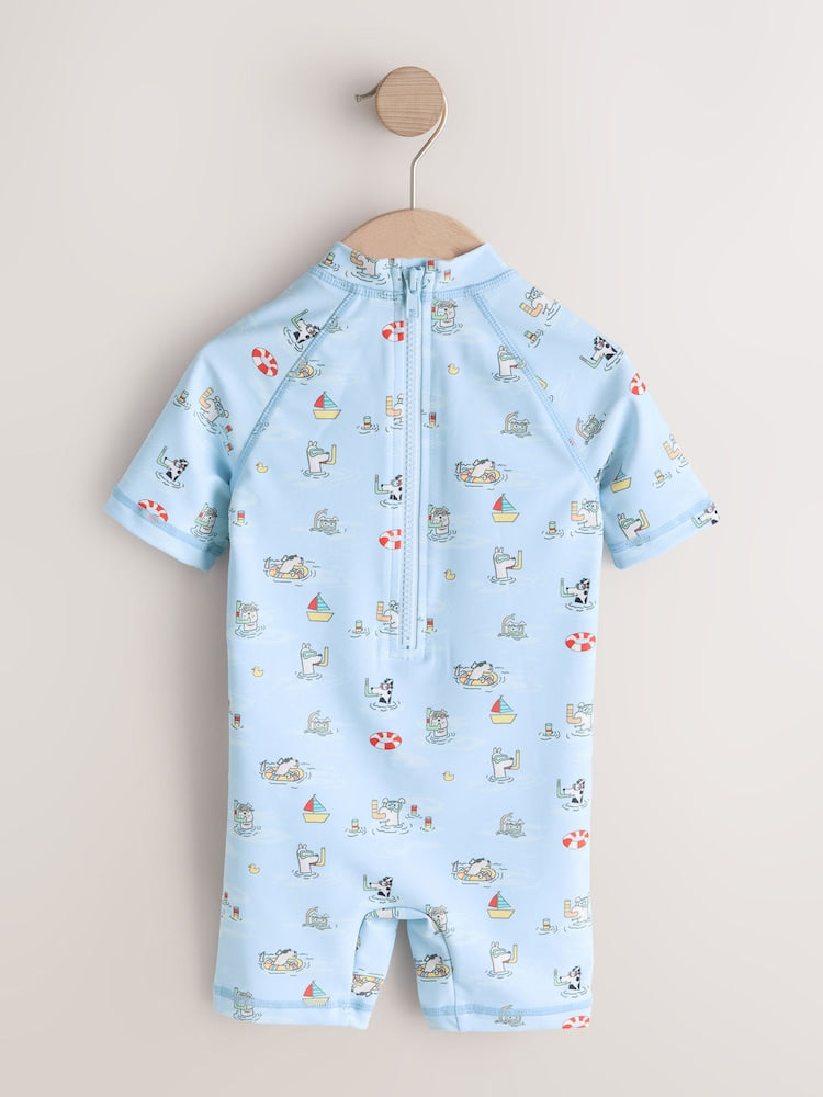 Blue Cath Kidston Sunsafe All-In-One Swimsuit (3mths-7yrs)
