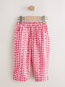 Bright Pink Multi Check Pullon Barrel Trousers (3mths-7yrs) - Size 3-6 Months (62-68cm)