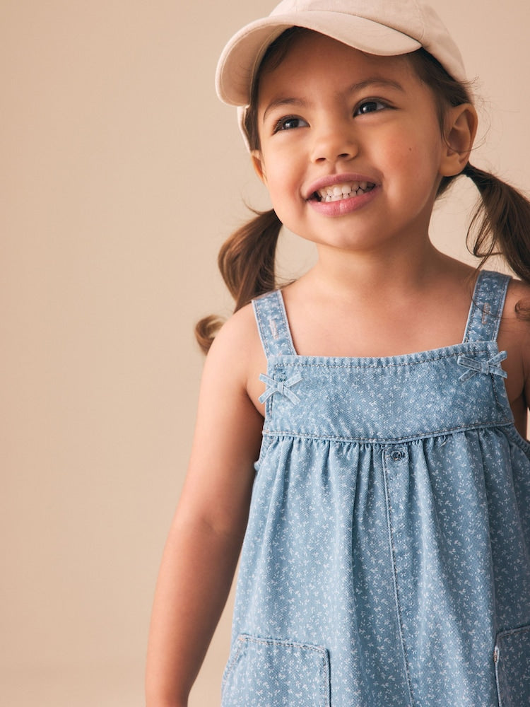 Blue Floral Ditsy Denim Jumpsuit (3mths-7yrs)