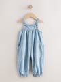 Blue Floral Ditsy Denim Jumpsuit (3mths-7yrs) - Size 3-6 Months (62-68cm)
