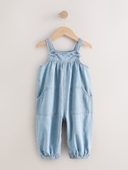 Blue Floral Ditsy Denim Jumpsuit (3mths-7yrs) - Size 3-6 Months (62-68cm)