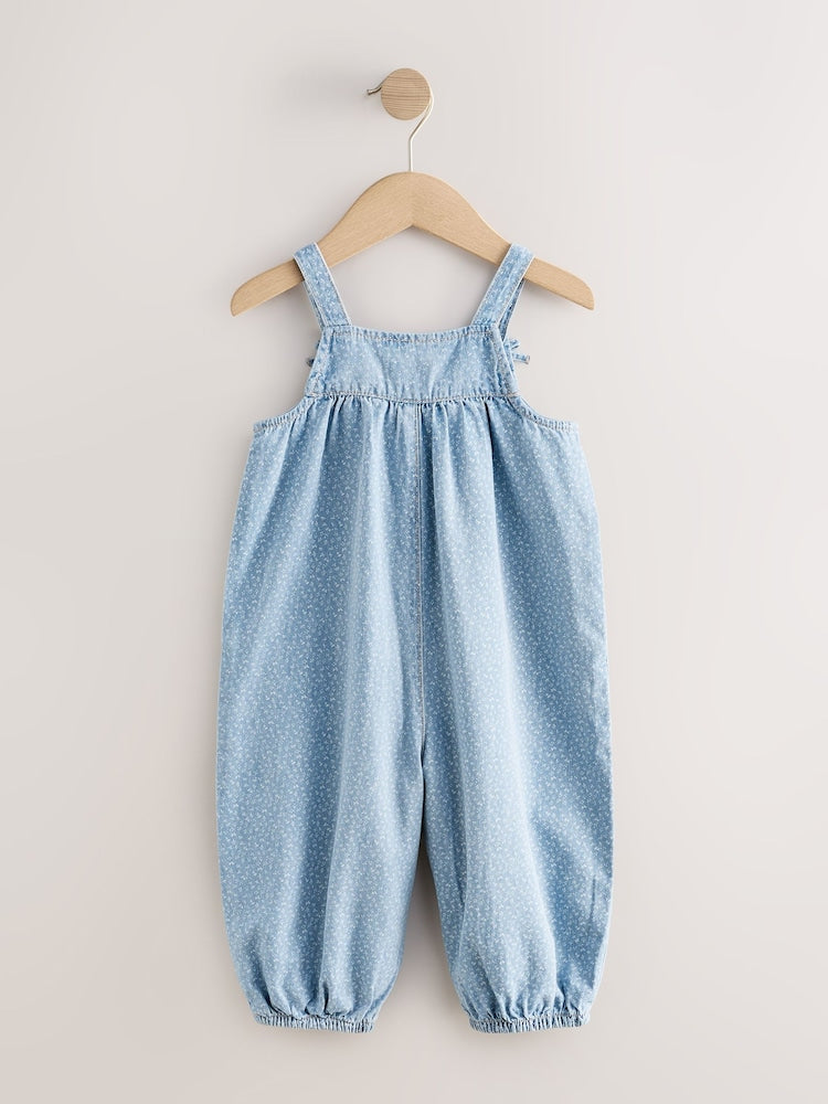 Blue Floral Ditsy Denim Jumpsuit (3mths-7yrs)