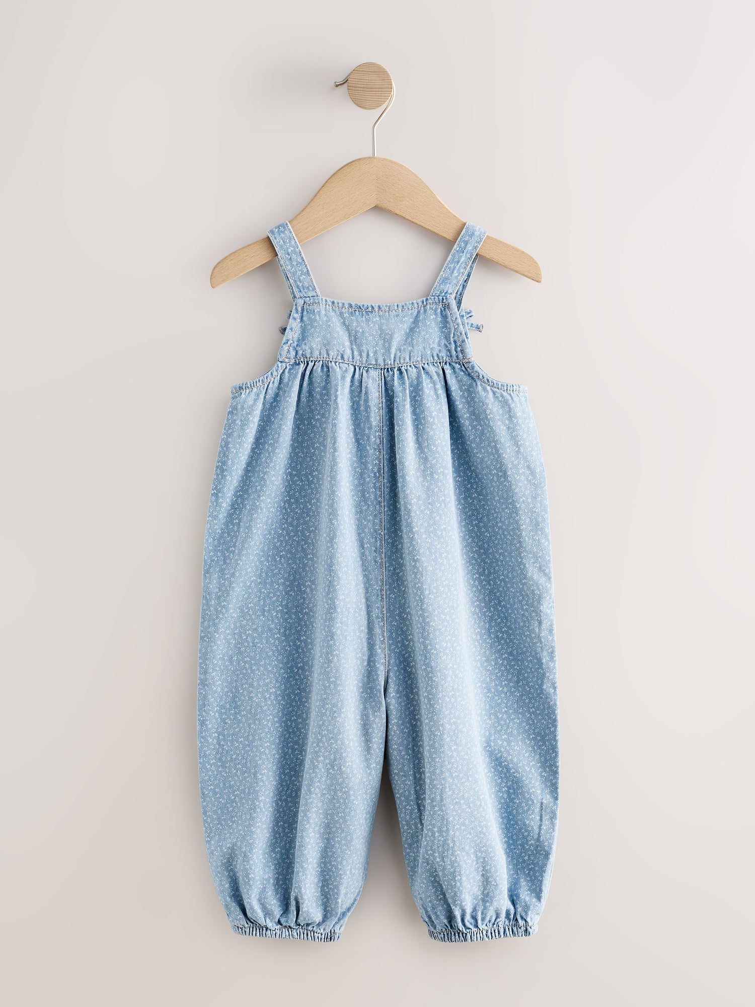Blue Floral Ditsy Denim Jumpsuit (3mths-7yrs) - Size 3-6 Months (62-68cm)