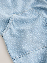Blue Floral Ditsy Denim Jumpsuit (3mths-7yrs) - Size 3-6 Months (62-68cm)