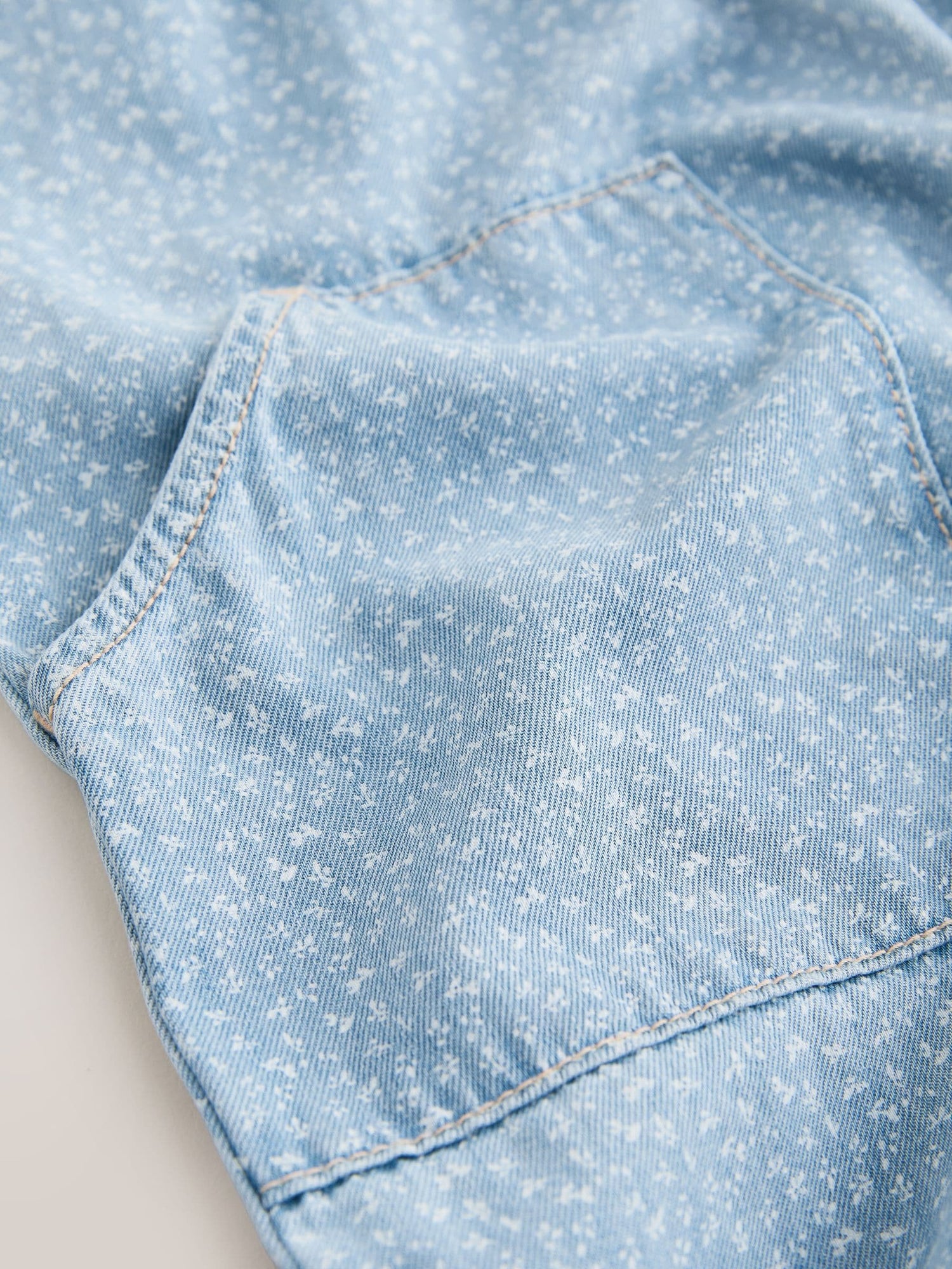 Blue Floral Ditsy Denim Jumpsuit (3mths-7yrs) - Size 3-6 Months (62-68cm)