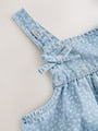 Blue Floral Ditsy Denim Jumpsuit (3mths-7yrs) - Size 3-6 Months (62-68cm)