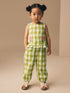 Olive Green Gingham Top & Cuffed Trousers Set (3mths-7yrs) - Olive Green Gingham / 12-18 Months (80-86cm)