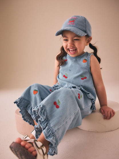 Fruit Embroidered Denim Top &amp; Trousers Set (3mths-7yrs)