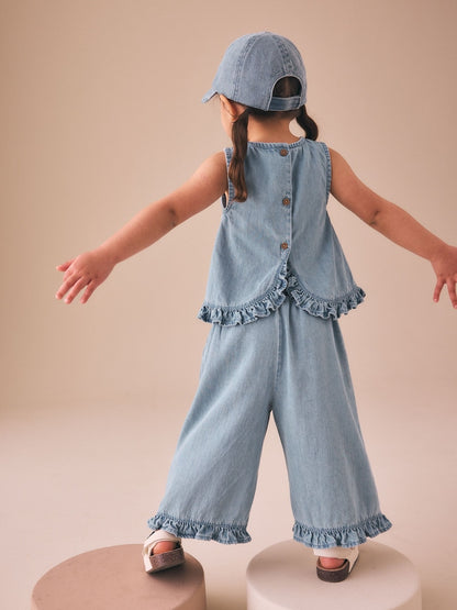 Fruit Embroidered Denim Top &amp; Trousers Set (3mths-7yrs)