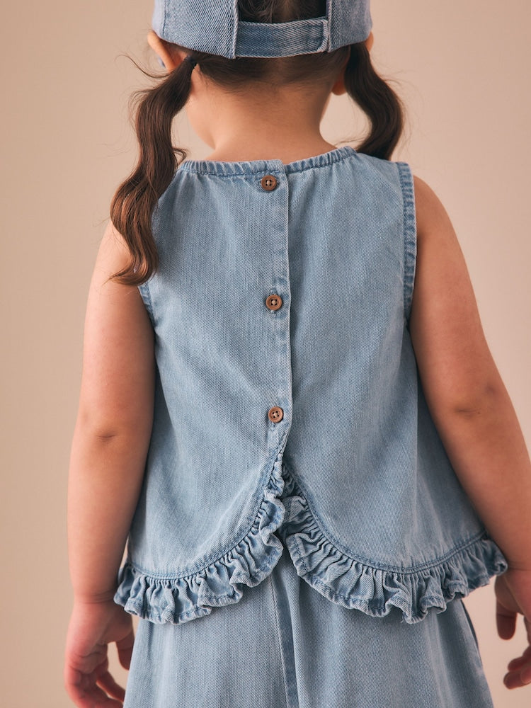 Fruit Embroidered Denim Top &amp; Trousers Set (3mths-7yrs)