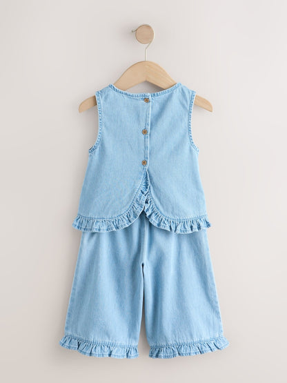 Fruit Embroidered Denim Top &amp; Trousers Set (3mths-7yrs)