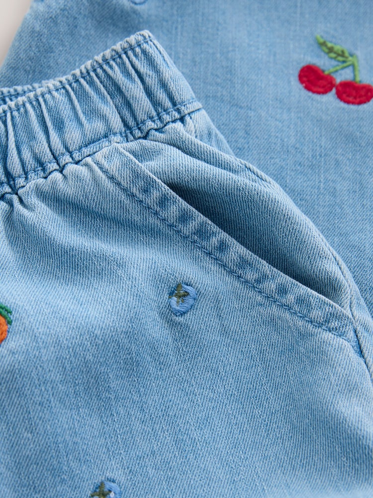 Fruit Embroidered Denim Top &amp; Trousers Set (3mths-7yrs)