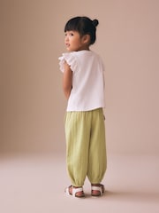 Khaki Green Pull On Trousers (3mths-7yrs) - Size 3-6 Months (62-68cm)