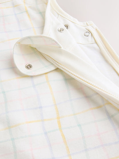 Neutral Pastel Grid 0.5 Tog Sleeveless Baby Sleep Bag