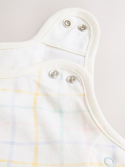 Neutral Pastel Grid 0.5 Tog Sleeveless Baby Sleep Bag