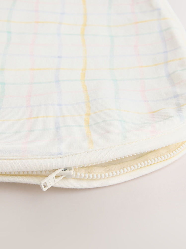 Neutral Pastel Grid 0.5 Tog Sleeveless Baby Sleep Bag