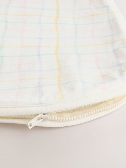 Neutral Pastel Grid 0.5 Tog Sleeveless Baby Sleep Bag
