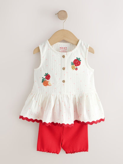 Red/Green Strawberry Vest and Shorts Set 2 Pack (3mths-7yrs)