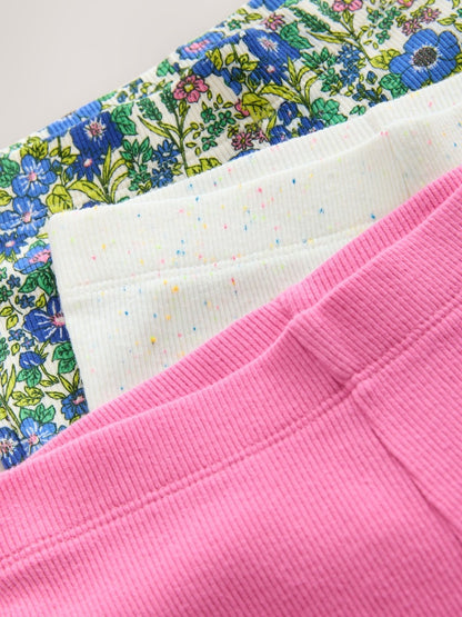 Pink/Floral Flared Leggings 3 Pack (3mths-7yrs) - Size 3-6 Months (62-68cm)