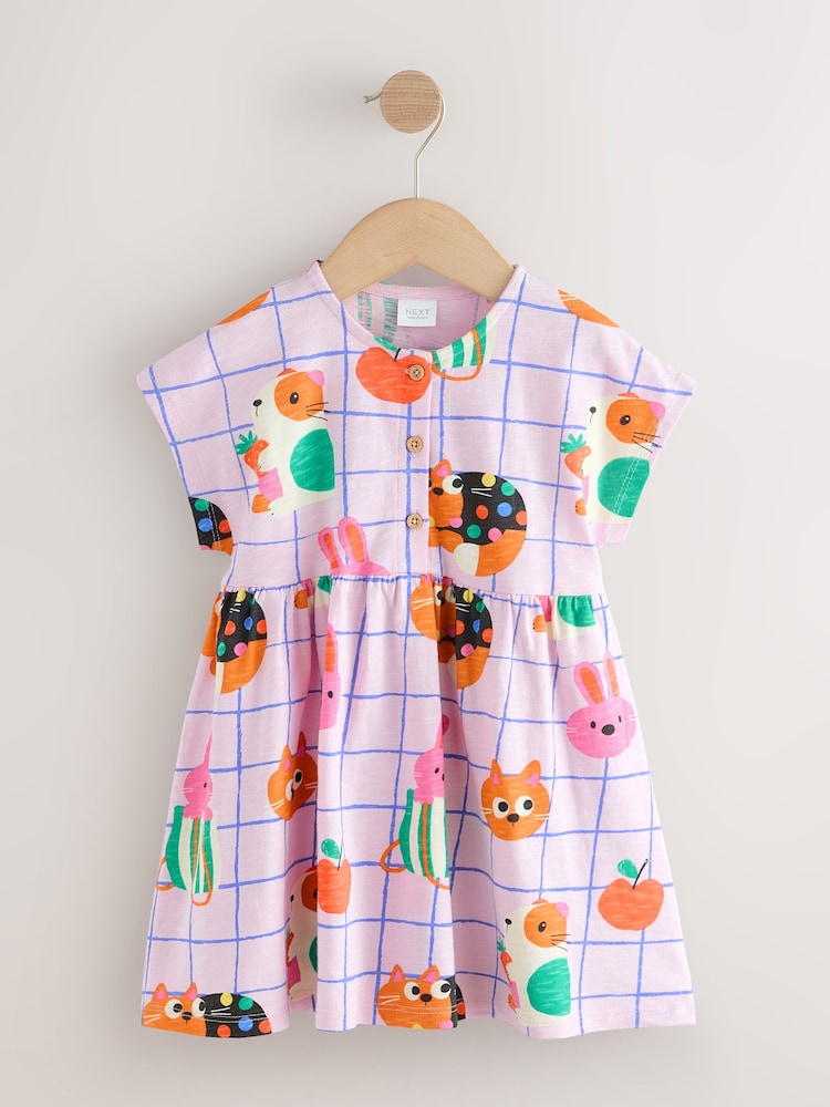 Pink Pets Jersey Dress (3mths-7yrs)
