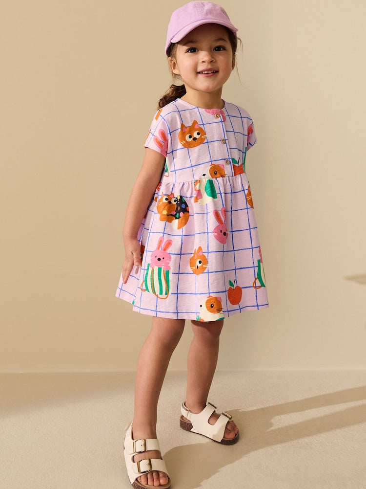Pink Pets Jersey Dress (3mths-7yrs)