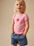 Pink Tomato Character Short Sleeve Ribbed T-Shirt (3mths-7yrs) - Pink Tomato Character / 12-18 Months (80-86cm)