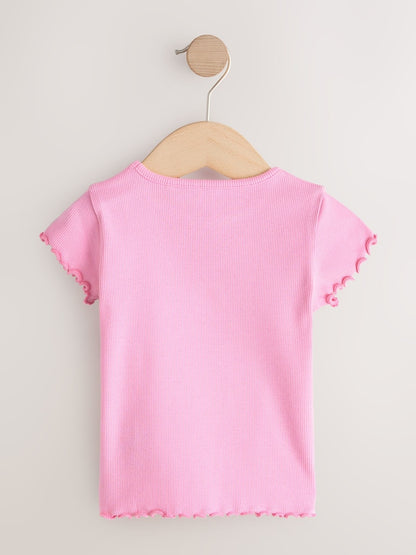 Pink Tomato Character Short Sleeve Ribbed T-Shirt (3mths-7yrs)