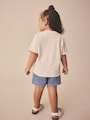 Ecru White Ditsy Floral Short Sleeve Ric Rac Trim T-Shirt (3mths-7yrs) - Size 3-6 Months (62-68cm)