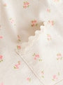 Ecru White Ditsy Floral Short Sleeve Ric Rac Trim T-Shirt (3mths-7yrs) - Size 3-6 Months (62-68cm)