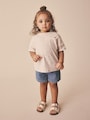 Ecru White Ditsy Floral Short Sleeve Ric Rac Trim T-Shirt (3mths-7yrs) - Size 3-6 Months (62-68cm)