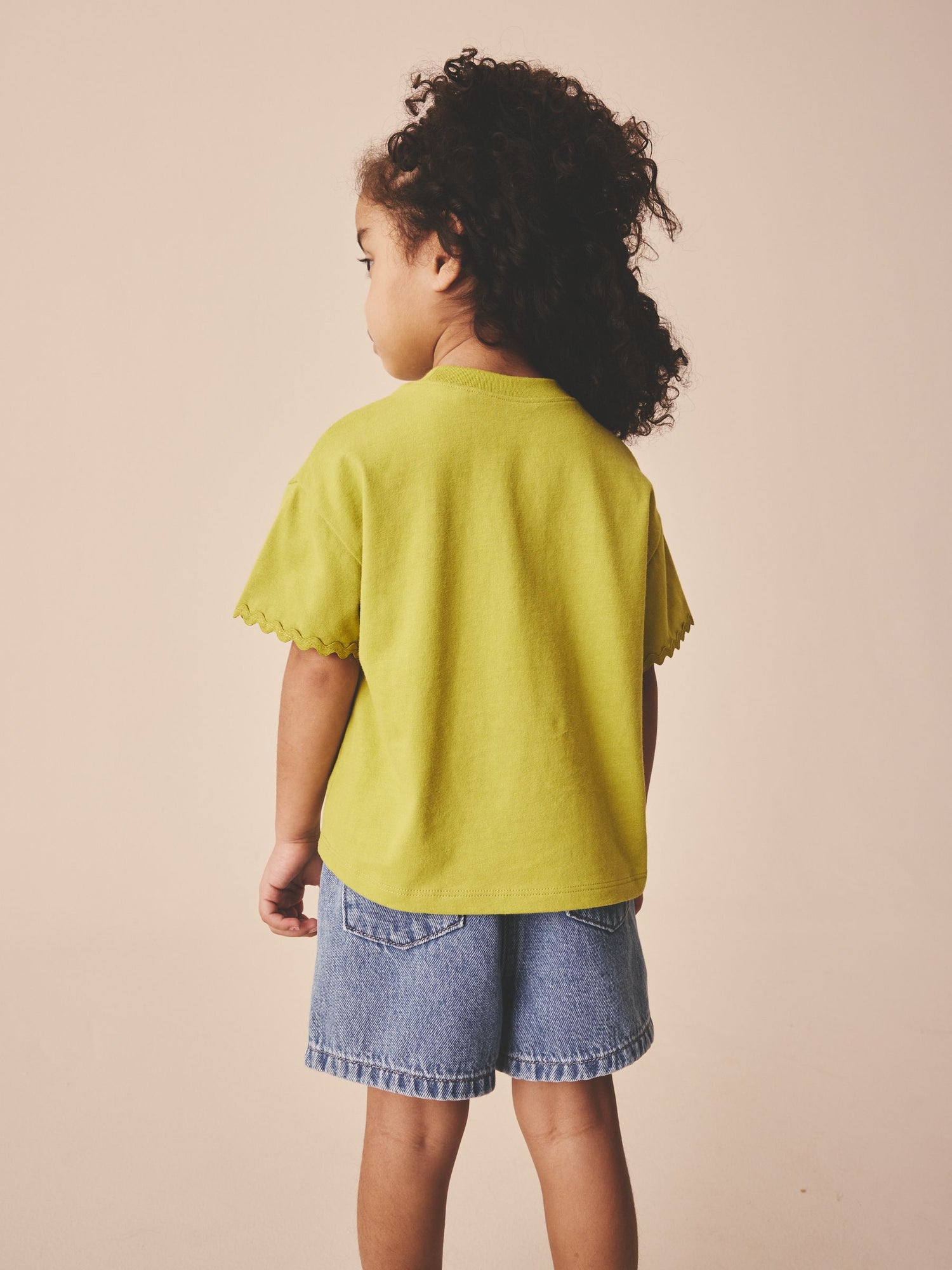 Green Short Sleeve Ric Rac Trim T-Shirt (3mths-7yrs) - Size 3-6 Months (62-68cm)