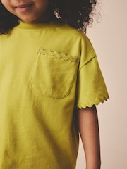 Green Short Sleeve Ric Rac Trim T-Shirt (3mths-7yrs) - Size 3-6 Months (62-68cm)