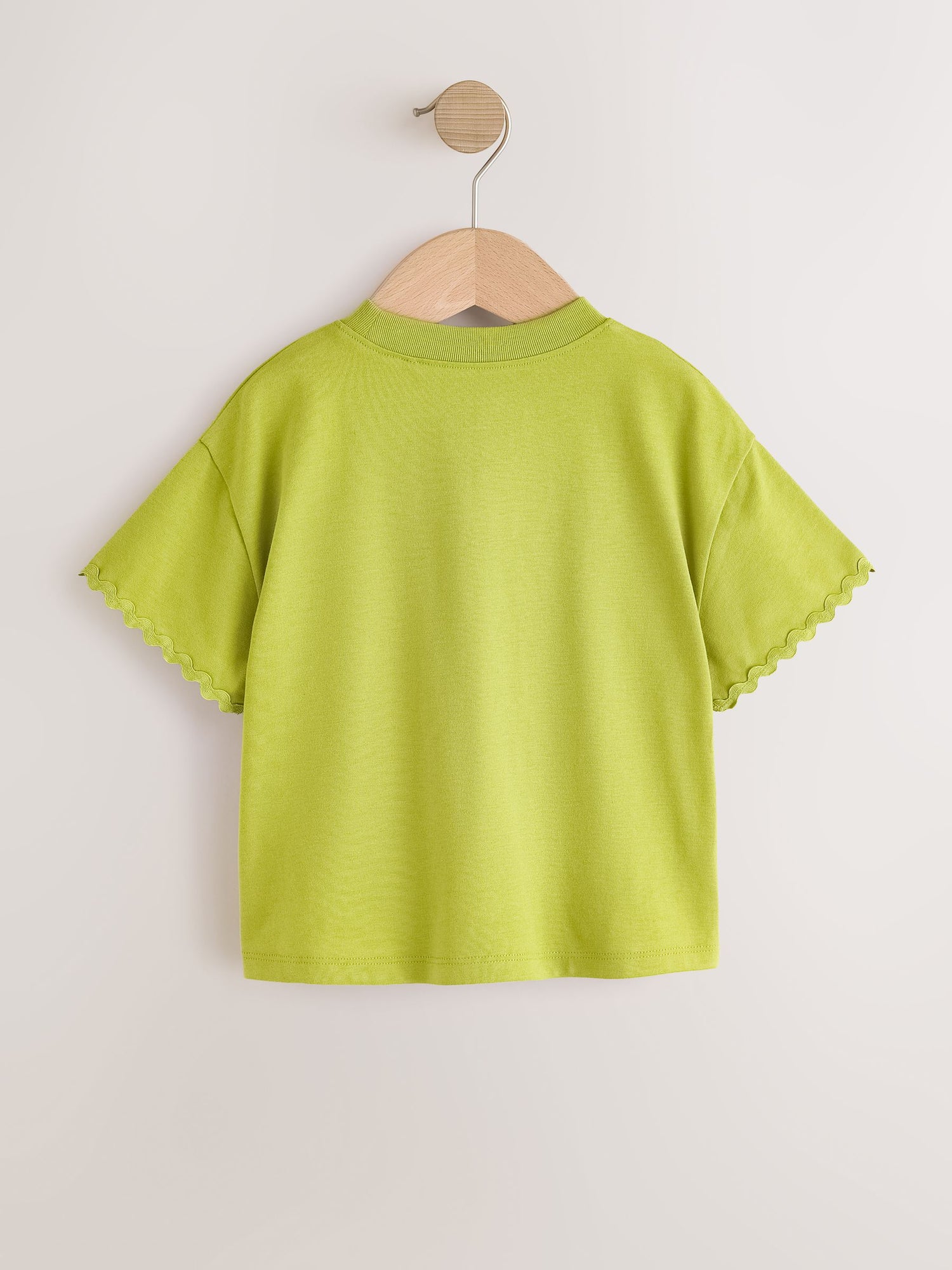 Green Short Sleeve Ric Rac Trim T-Shirt (3mths-7yrs) - Size 3-6 Months (62-68cm)