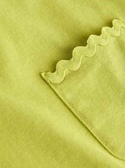 Green Short Sleeve Ric Rac Trim T-Shirt (3mths-7yrs) - Size 3-6 Months (62-68cm)