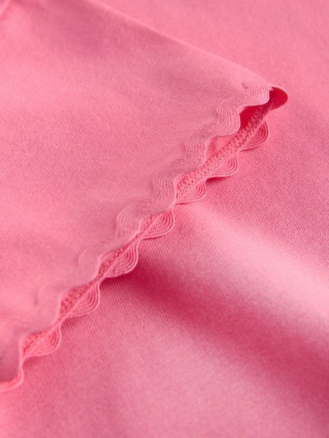 Pink Short Sleeve Ric Rac Trim T-Shirt (3mths-7yrs) - Size 3-6 Months (62-68cm)
