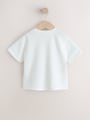 Ecru White Short Sleeve Ric Rac Trim T-Shirt (3mths-7yrs) - Size 3-6 Months (62-68cm)