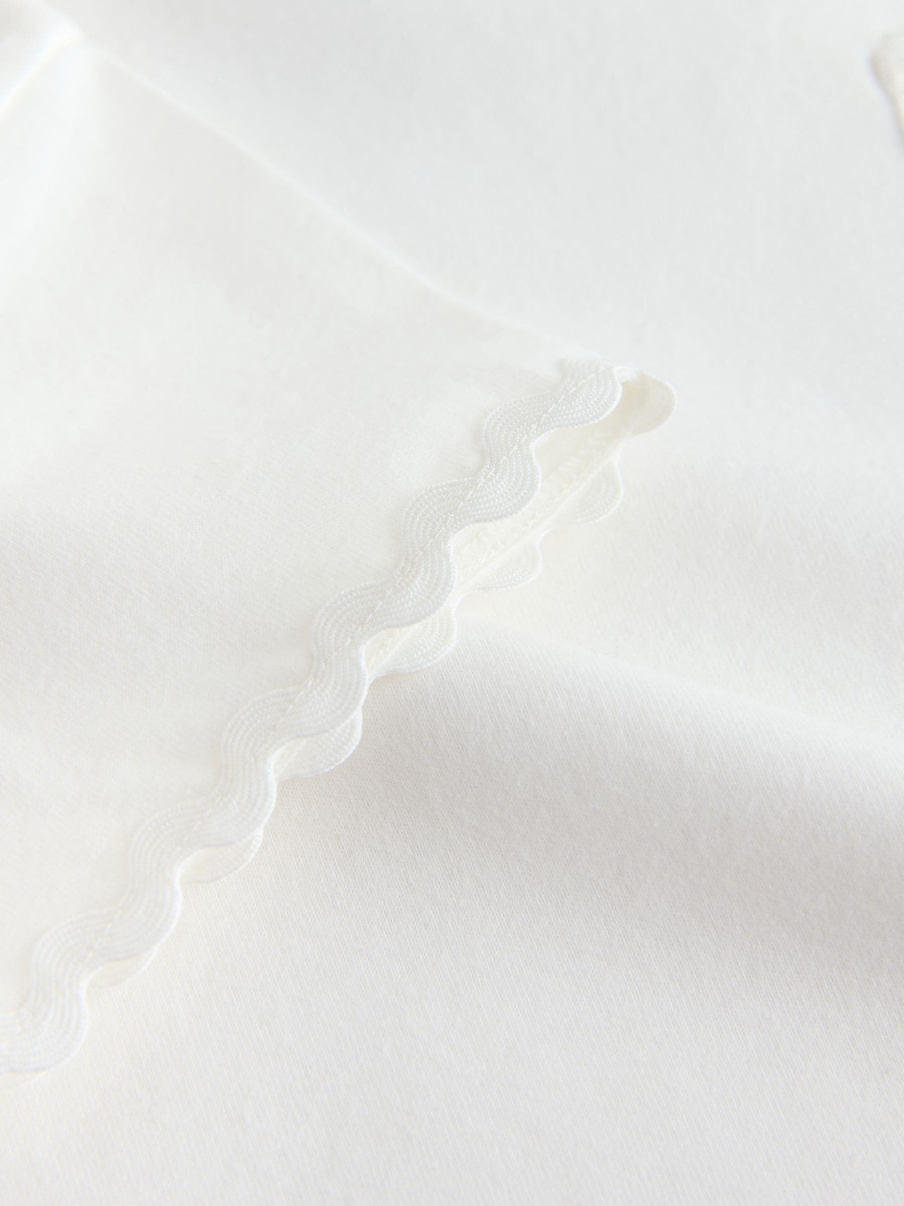 Ecru White Short Sleeve Ric Rac Trim T-Shirt (3mths-7yrs) - Size 3-6 Months (62-68cm)