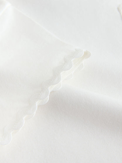 Ecru White Short Sleeve Ric Rac Trim T-Shirt (3mths-7yrs) - Size 3-6 Months (62-68cm)