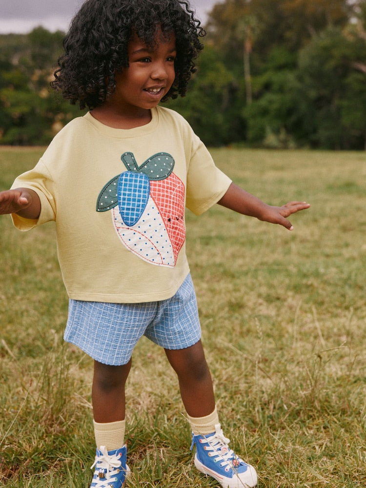 Yellow Strawberry T-Shirt And Shorts Set (3mths-7yrs)