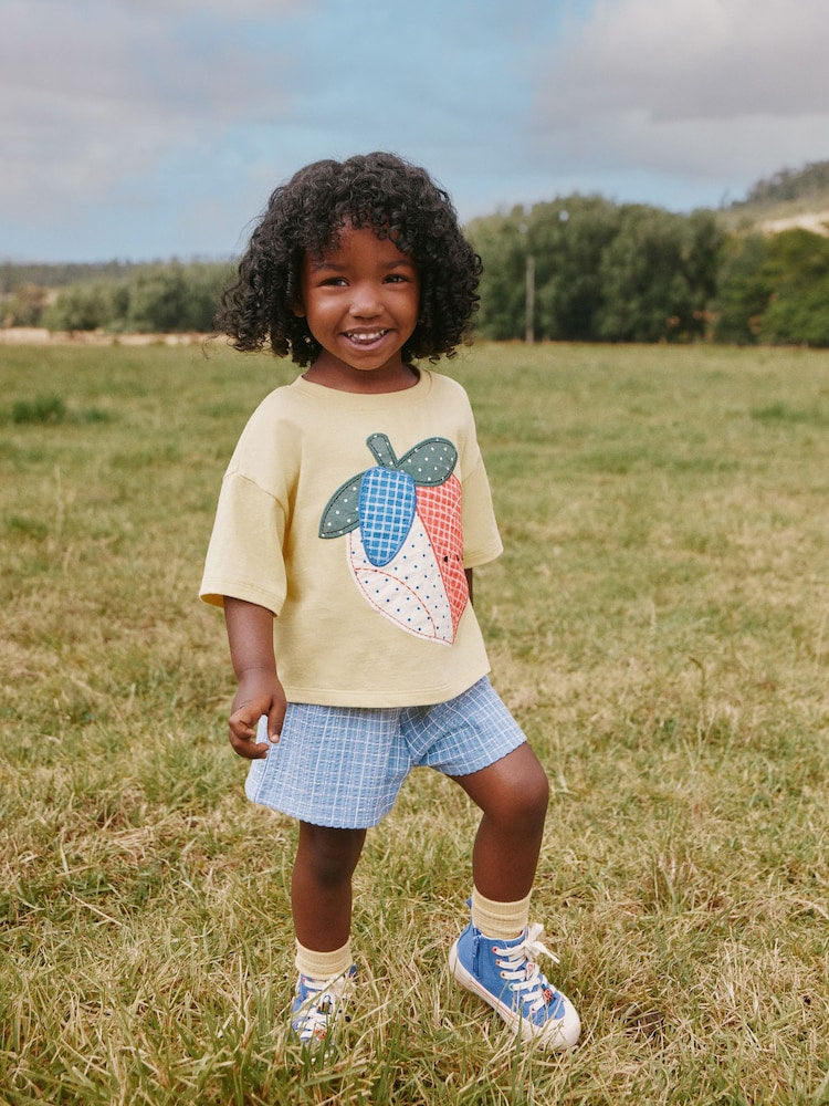 Yellow Strawberry T-Shirt And Shorts Set (3mths-7yrs)