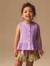 Lilac Purple Check Peplum Vest and Shorts Set (3mths-7yrs) - Size 3-6 Months (62-68cm) - Lilac Purple Check Peplum Vest and