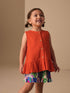 Red Peplum Vest and Shorts Set (3mths-7yrs) - Red Peplum Vest and / 12-18 Months (80-86cm)
