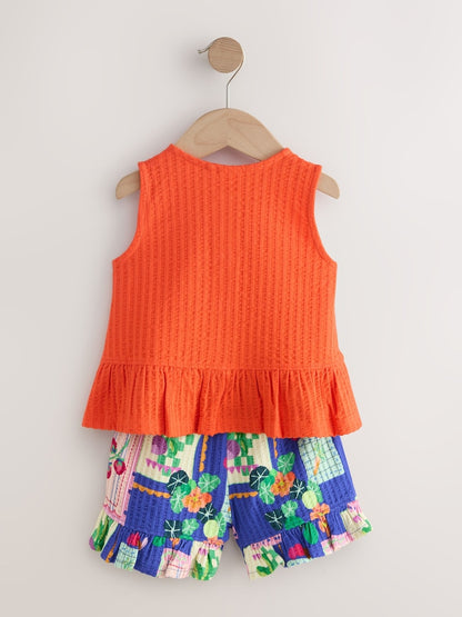 Red Peplum Vest and Shorts Set (3mths-7yrs)