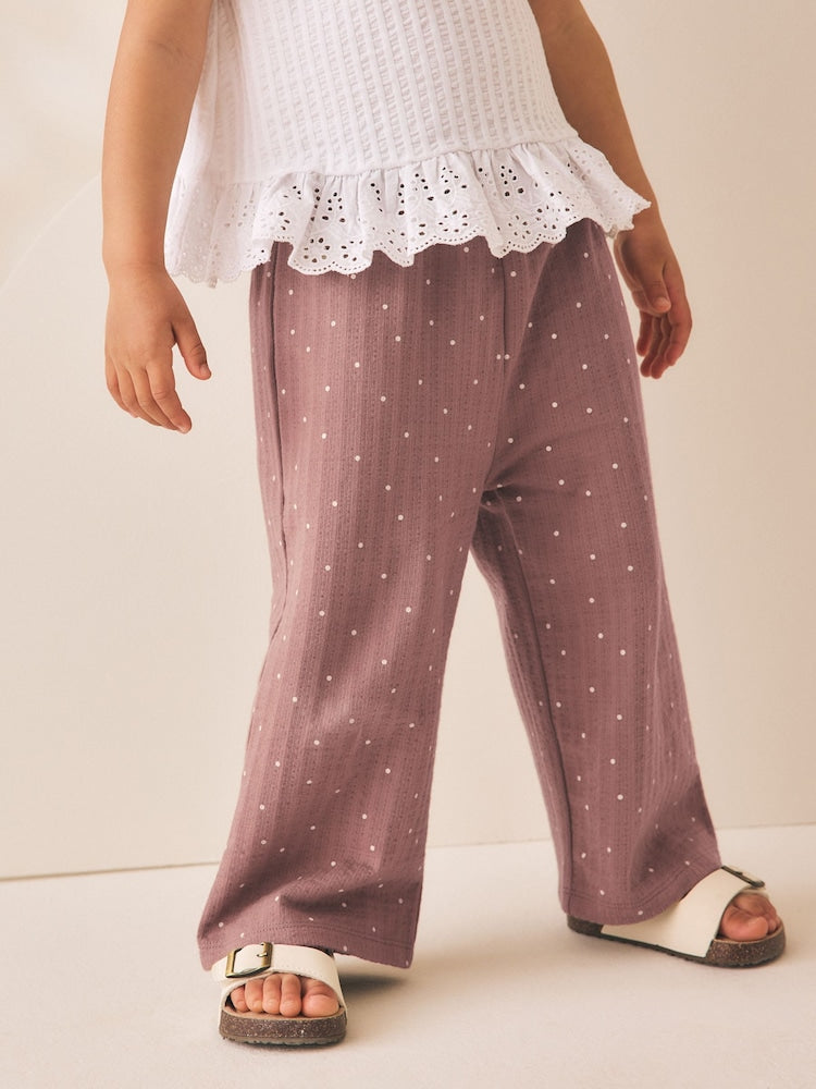 Brown Spot Wide Leg Trousers (3mths-7yrs)
