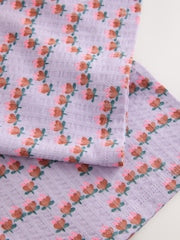 Purple Ditsy Floral Textured Wide Leg Trousers (3mths-7yrs) - Size 3-6 Months (62-68cm)